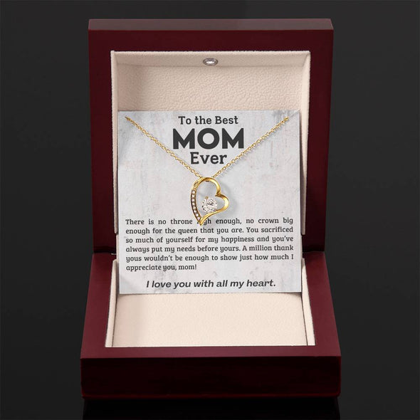 To The Best Mom Ever I Love You With All My Heart Forever Love Necklace For Mom Birthday/Mothers Day Gift For Her