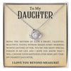 To My Daughter I Love You Beyond Measures Love Knot Necklace Birthday Gift For Daughter Necklace For Her