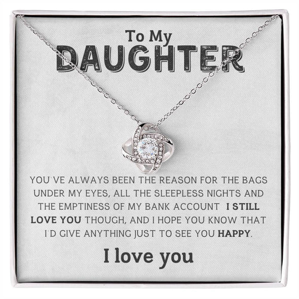 TO MY DAUGHTER I LOVE YOU LOVE KNOT NECKLACE BIRTHDAY GIFT FOR DAUGHTER NECKLACE FOR HER