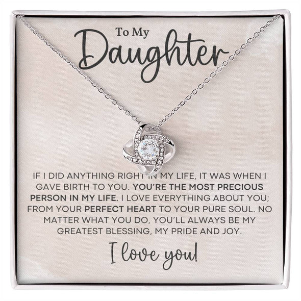 To My Daughter You Are The Most Precious Love Knot Necklace Birthday Gift For Daughter Necklace For Her