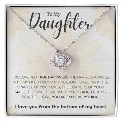 To My Daughter I Love You From The Bottom Of My Heart Love Knot Necklace Birthday Gift For Daughter Necklace For Her