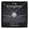 To My Daughter I Love You Love Knot Necklace Birthday Gift For Daughter Necklace For Her From Mom Dad