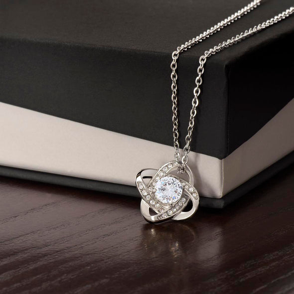To My Daughter I Love You With All My Heart Love Knot Necklace Birthday Gift For Daughter Necklace For Her