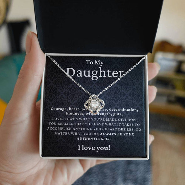 To My Daughter I Love You Love Knot Necklace Birthday Gift For Daughter Necklace For Her From Mom Dad