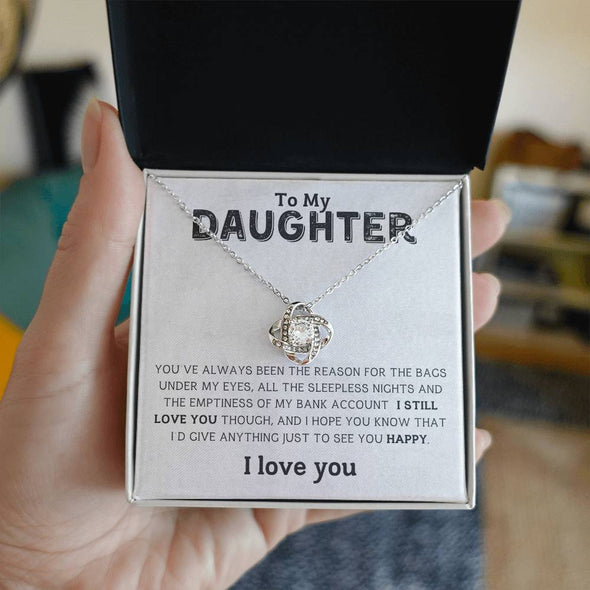 TO MY DAUGHTER I LOVE YOU LOVE KNOT NECKLACE BIRTHDAY GIFT FOR DAUGHTER NECKLACE FOR HER