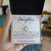 To My Daughter I Love You With All My Heart Love Knot Necklace Birthday Gift For Daughter Necklace For Her