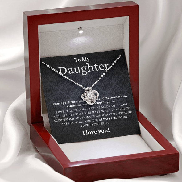 To My Daughter I Love You Love Knot Necklace Birthday Gift For Daughter Necklace For Her From Mom Dad