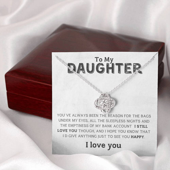 TO MY DAUGHTER I LOVE YOU LOVE KNOT NECKLACE BIRTHDAY GIFT FOR DAUGHTER NECKLACE FOR HER