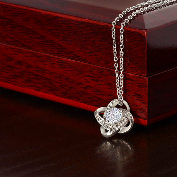 To My Daughter I Love You With All My Heart Love Knot Necklace Birthday Gift For Daughter Necklace For Her