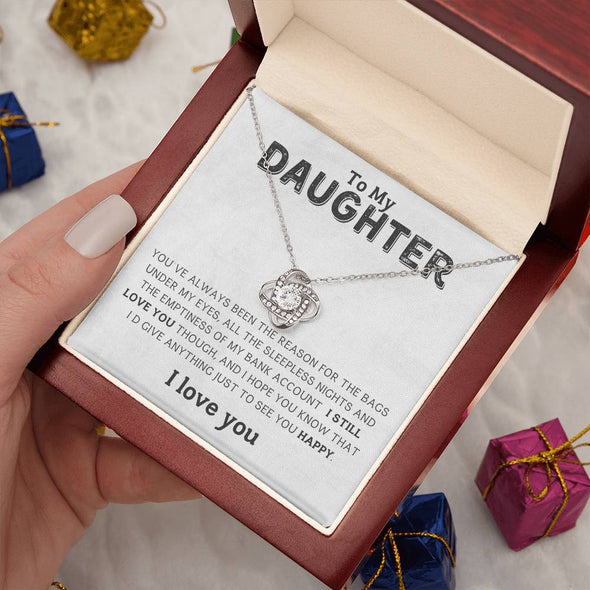 TO MY DAUGHTER I LOVE YOU LOVE KNOT NECKLACE BIRTHDAY GIFT FOR DAUGHTER NECKLACE FOR HER