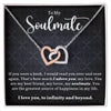 To My Soulmate I Love You To Infinity And Beyond Interlocking Heart Necklace Gift For Her Birthday Anniversary Gift For Wife