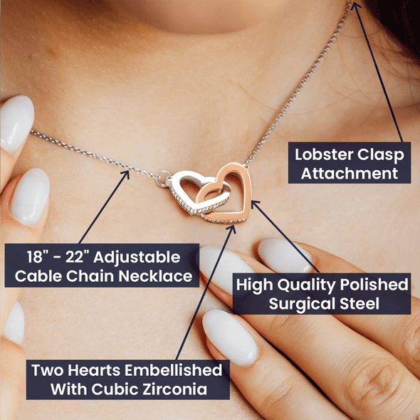 To My Soulmate I Love You To Infinity And Beyond Interlocking Heart Necklace Gift For Her Birthday Anniversary Gift For Wife