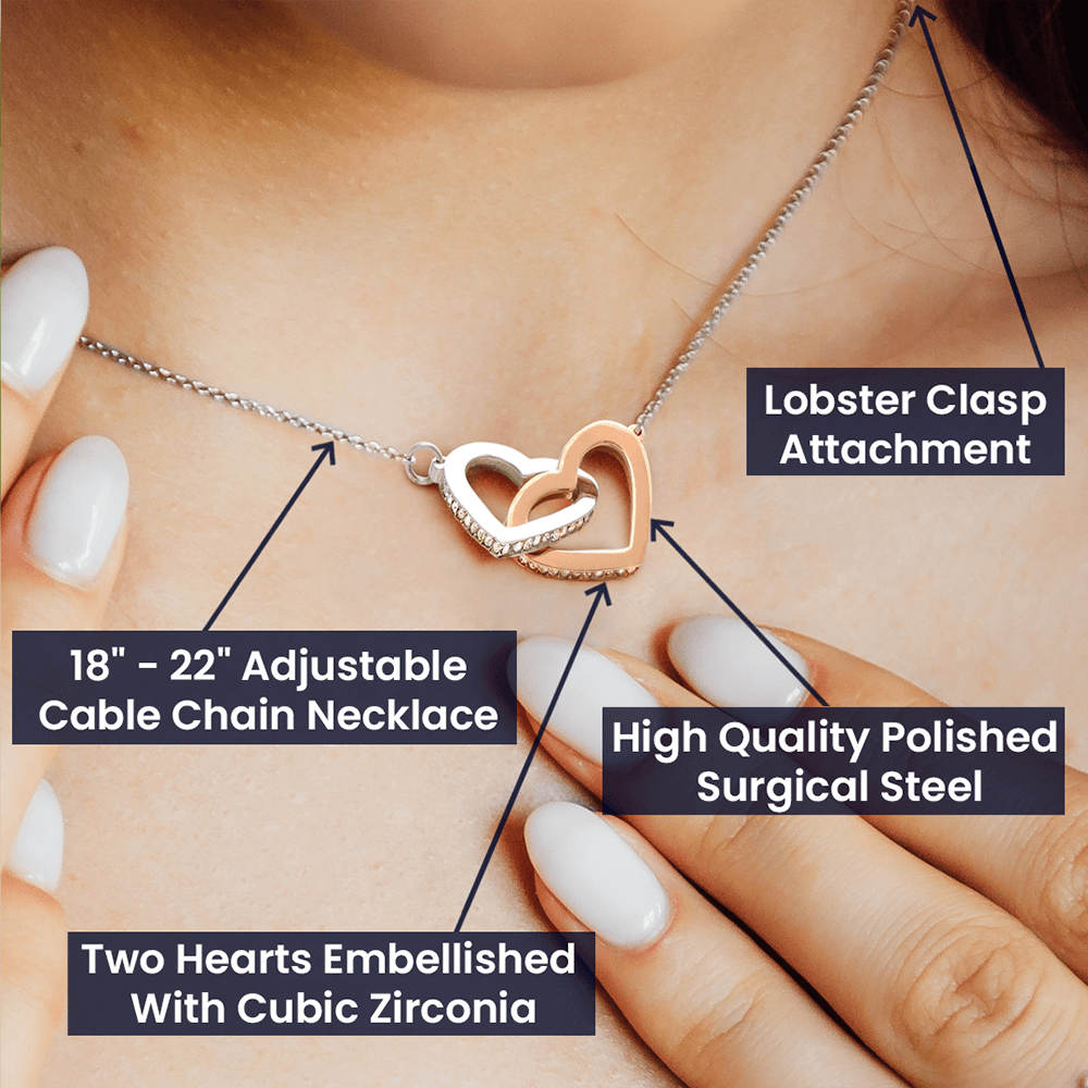 To My Soulmate With You I Am More Than Whole Interlocking Heart Necklace Gift For Her Birthday Anniversary Gift For Wife