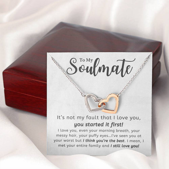To My Soulmate I Still Love You Interlocking Heart Necklace Gift For Her Birthday Anniversary Gift For Wife