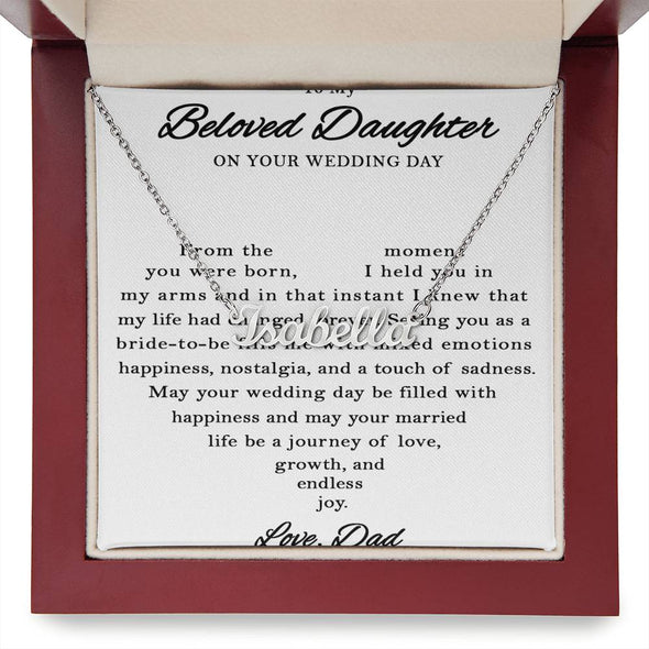 TO MY BELOVED DAUGHTER, Custom Name Necklace (With MC)