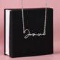 TO MY BEST FRIEND, SIGNATURE NAME NECKLACE WITH MESSAGE CARD, GIFT FOR FRIEND, UNIQUE GIFT FOR HER, BIRTHDAY GIFT