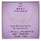 TO MY BEST FRIEND, SIGNATURE NAME NECKLACE WITH MESSAGE CARD, GIFT FOR FRIEND, UNIQUE GIFT FOR HER, BIRTHDAY GIFT