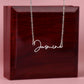 TO MY BEST FRIEND, SIGNATURE NAME NECKLACE WITH MESSAGE CARD, GIFT FOR FRIEND, UNIQUE GIFT FOR HER, BIRTHDAY GIFT