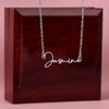 TO MY BESTIE, SIGNATURE NAME NECKLACE WITH MESSAGE CARD, UNIQUE GIFT FOR HER, BIRTHDAY GIFT FOR FRIEND