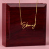 TO MY BESTIE, SIGNATURE NAME NECKLACE WITH MESSAGE CARD, UNIQUE GIFT FOR HER, BIRTHDAY GIFT FOR FRIEND