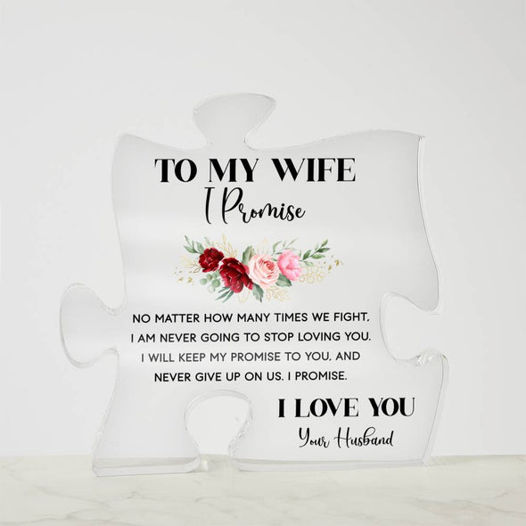 ACRYLIC PUZZLE PLAQUE FROM HUSABND TO WIFE