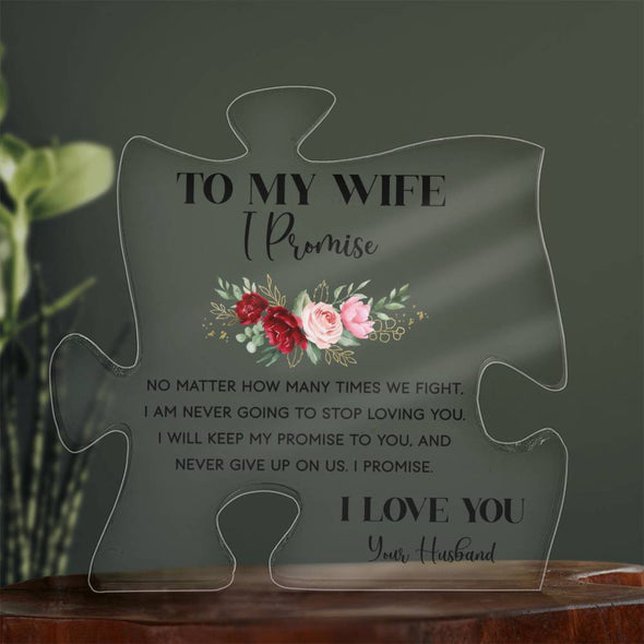 ACRYLIC PUZZLE PLAQUE FROM HUSABND TO WIFE