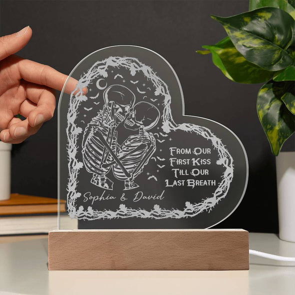 Engraved Acrylic Heart Plaque For Couples
