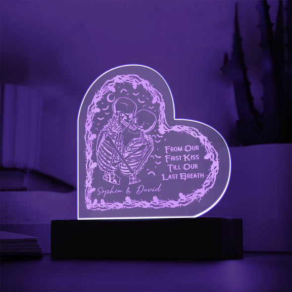 Engraved Acrylic Heart Plaque For Couples