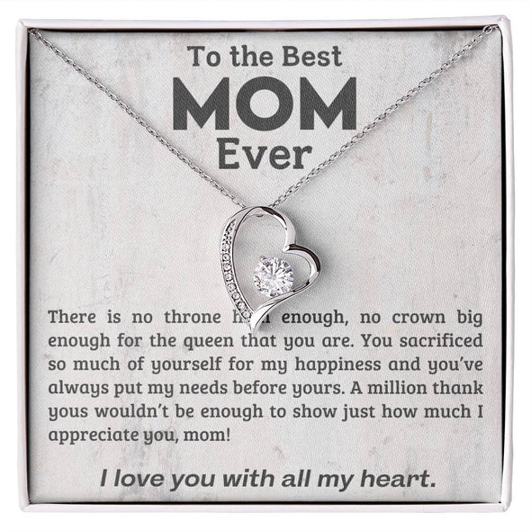 To The Best Mom Ever I Love You With All My Heart Forever Love Necklace For Mom Birthday/Mothers Day Gift For Her