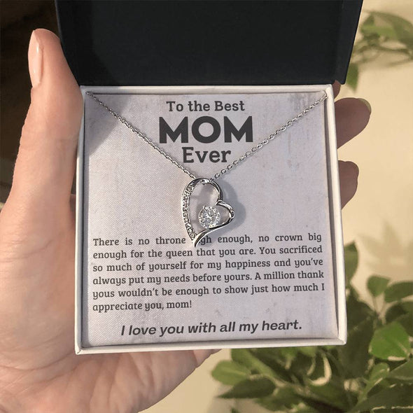 To The Best Mom Ever I Love You With All My Heart Forever Love Necklace For Mom Birthday/Mothers Day Gift For Her