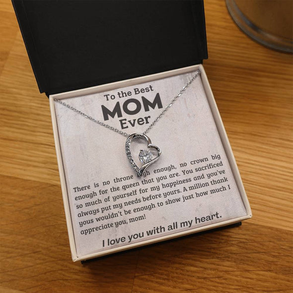 To The Best Mom Ever I Love You With All My Heart Forever Love Necklace For Mom Birthday/Mothers Day Gift For Her