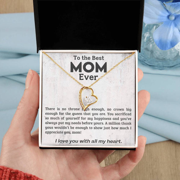 To The Best Mom Ever I Love You With All My Heart Forever Love Necklace For Mom Birthday/Mothers Day Gift For Her