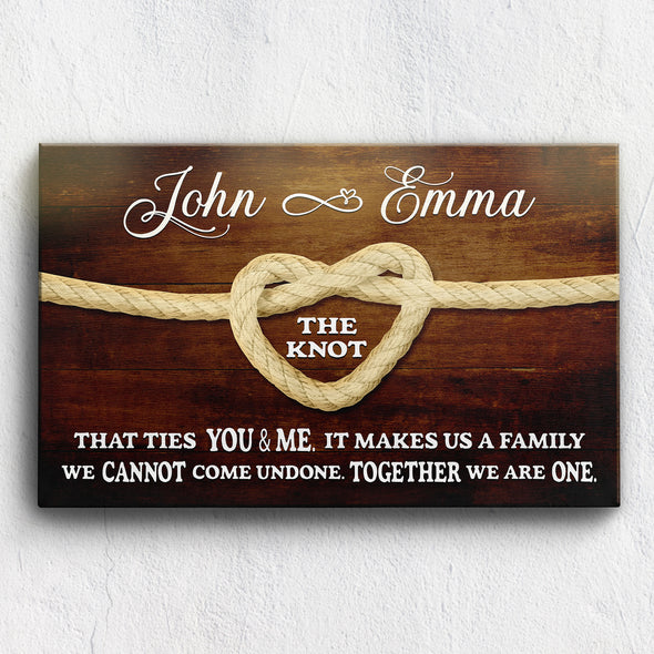 Customized True Lover's Knot Couple Canvas