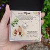 LOVE KNOT NECKLACE WITH MESSAGE CARD FOR MOM, UNIQUE GIFT FOR MOM ON HER BIRTHDAY, FROM DAUGHTER