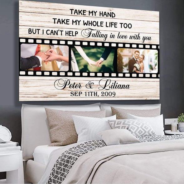 Canvas For Couples Falling In Love With You Personalized Custom Photo Canvas - Gifts For Couples