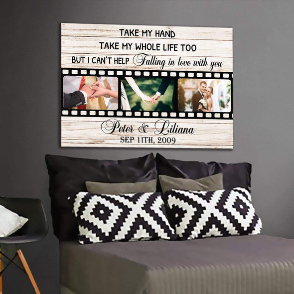 Canvas For Couples Falling In Love With You Personalized Custom Photo Canvas - Gifts For Couples