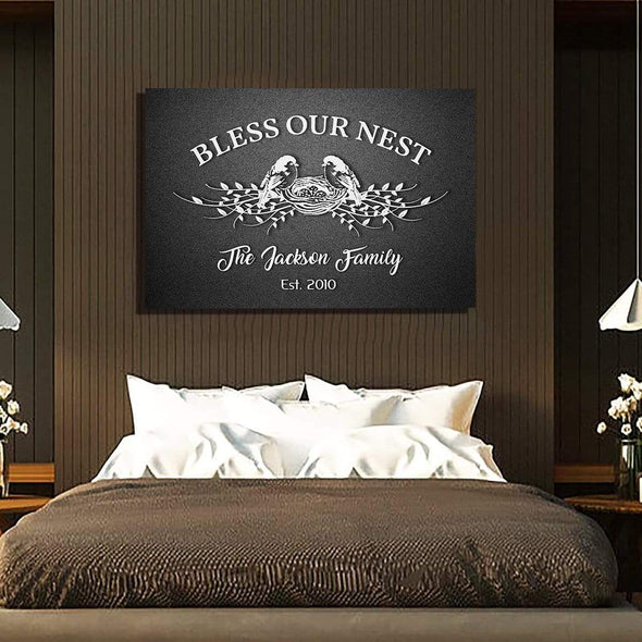 "God Bless My Family" Personalized Canvas