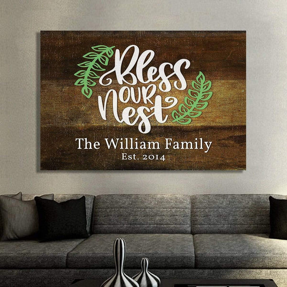 "Our Nest" Family Personalized Canvas Wallart