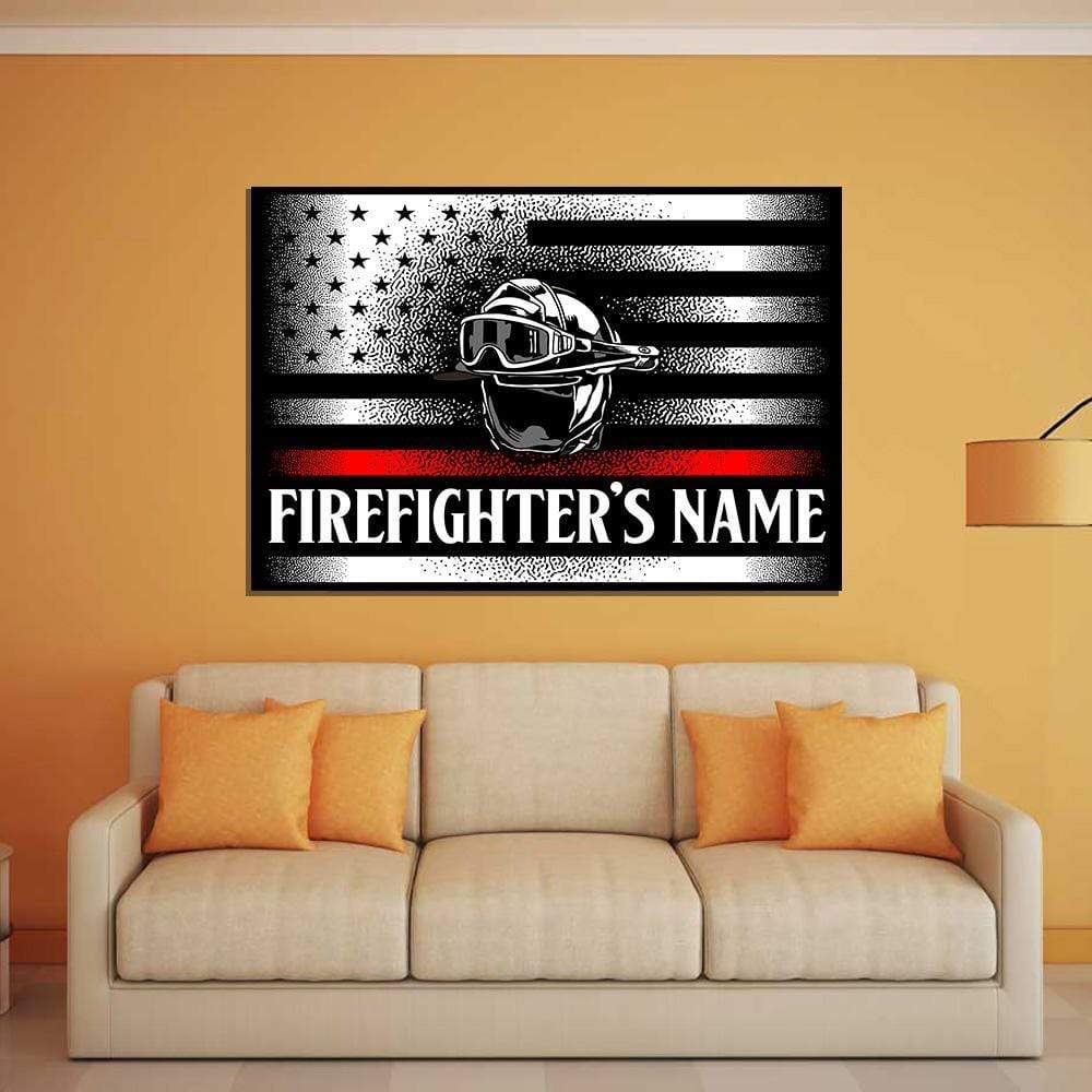 Customized Firefighter Canvas Art