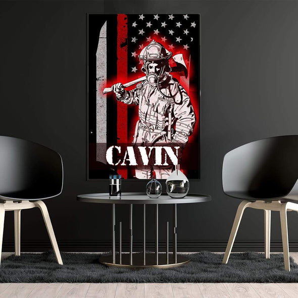 Personailzed Firefighter Canvas Art