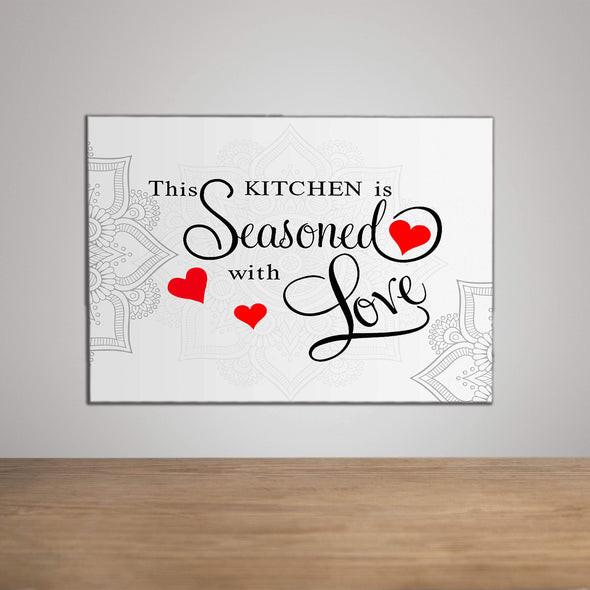 Canvas For Kitchen Seasoned With Love Wall Canvas For Kitchen