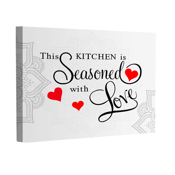 Canvas For Kitchen Seasoned With Love Wall Canvas For Kitchen