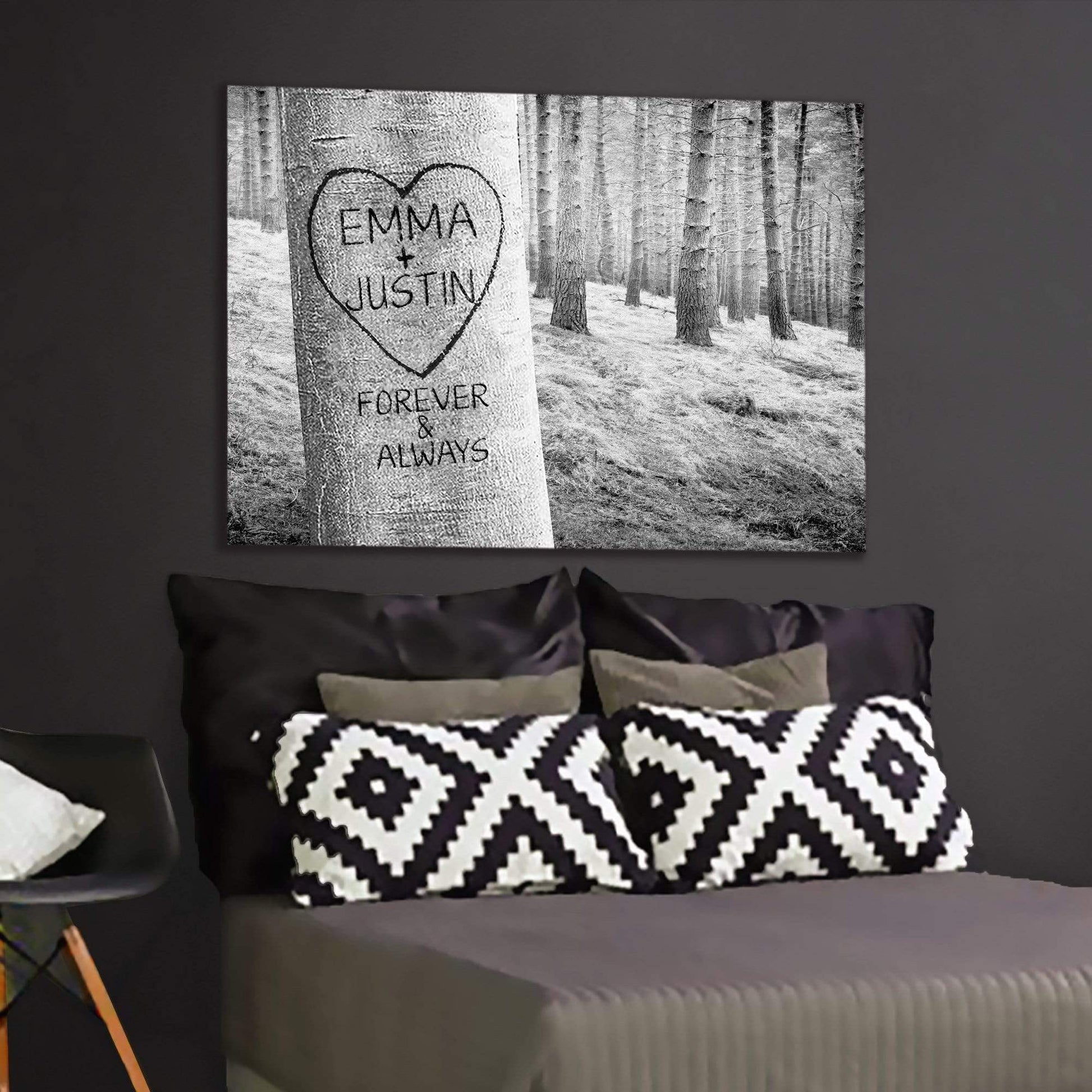 Canvas Print Forever My Love Tree Personalized Wall Art