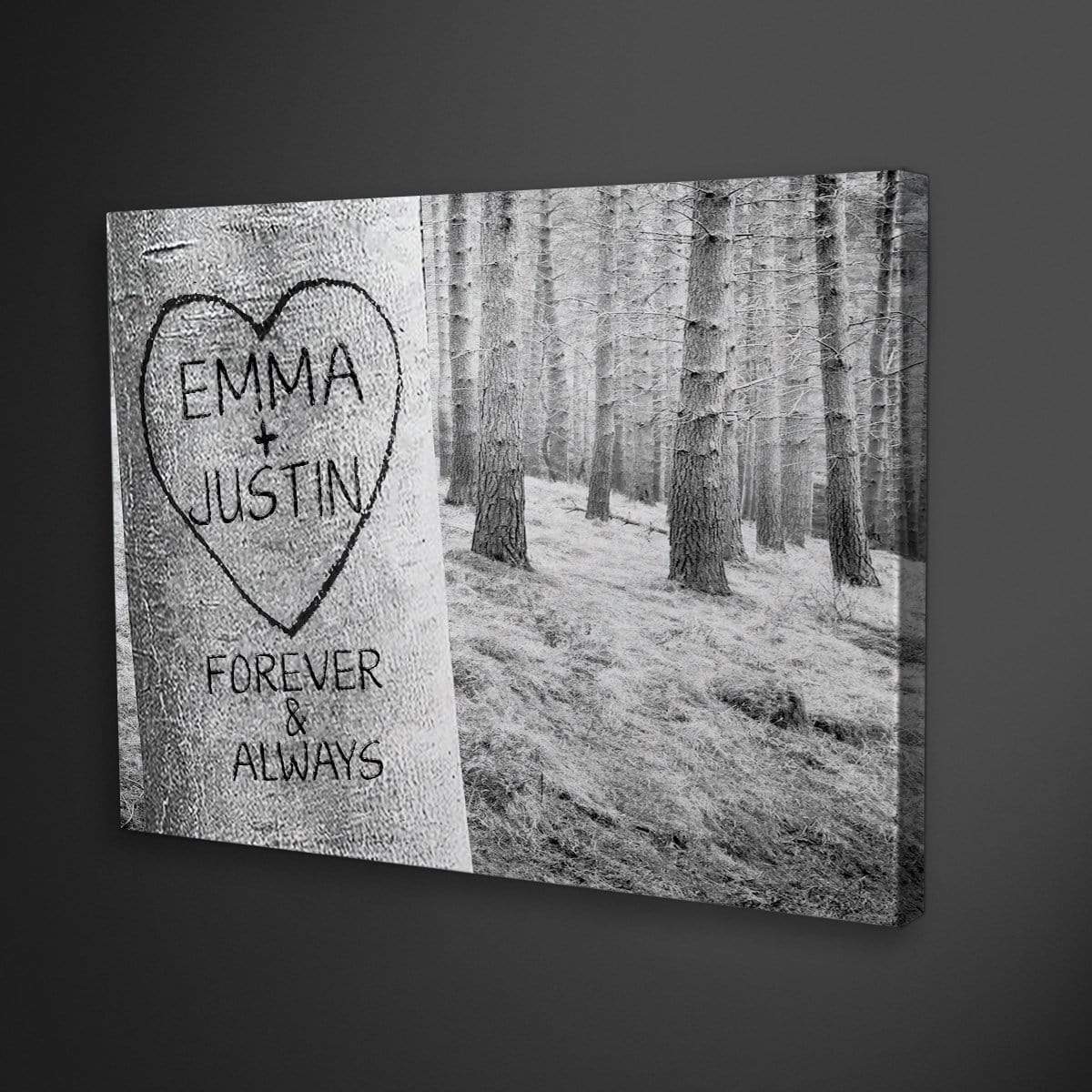 Canvas Print Forever My Love Tree Personalized Wall Art