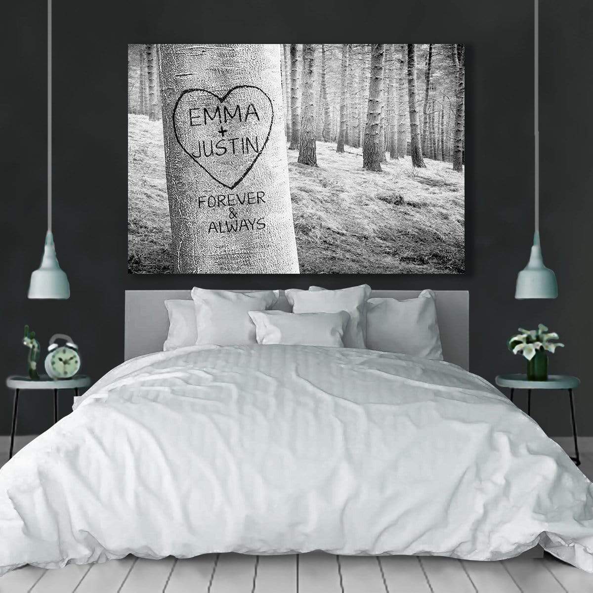 Canvas Print Forever My Love Tree Personalized Wall Art