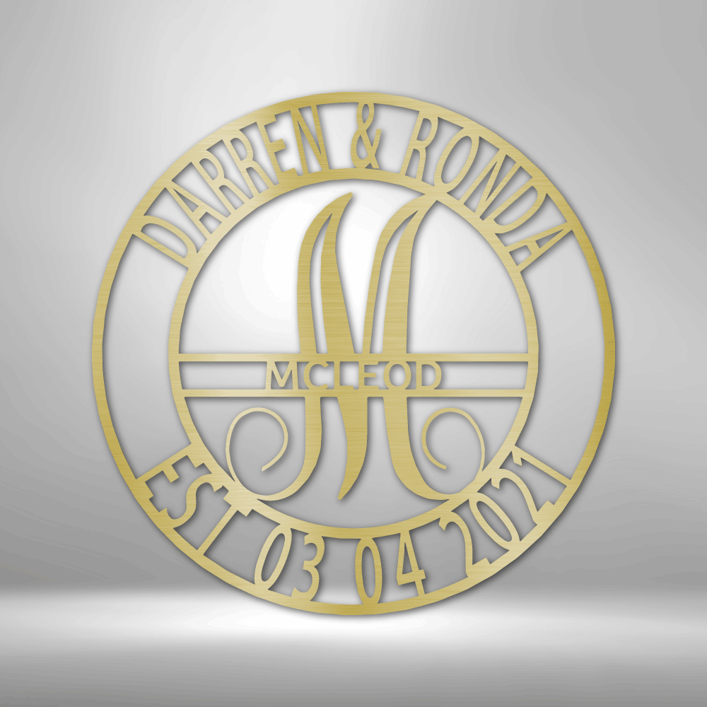 Custom Gold / 12" Elaborate Name - Steel Sign