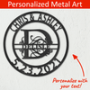 Custom Black / 12" Elaborate Split Letter Family Name - Steel Sign