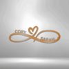 Custom Copper / 12" Infinity Couples Monogram - Steel Sign