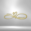 Custom Gold / 12" Infinity Couples Monogram - Steel Sign