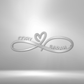 Custom Silver / 12" Infinity Couples Monogram - Steel Sign